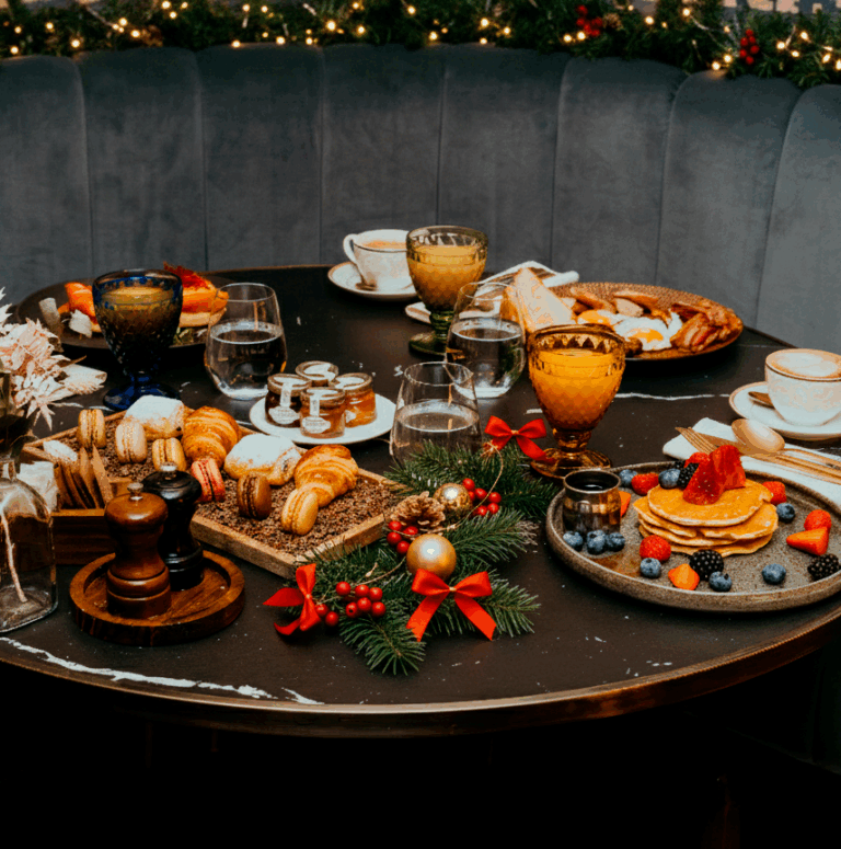 Brunch navideño en el centro de Madrid con tortitas zumos y dulces