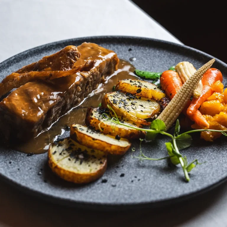 meat dish with potatoes and corn