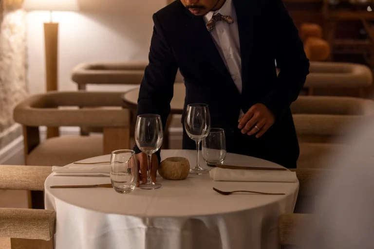 restaurant table in hotel